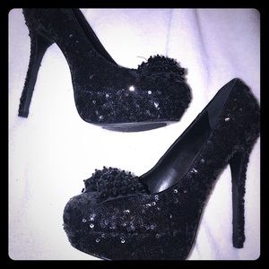 Bakers Black Sequence Heels